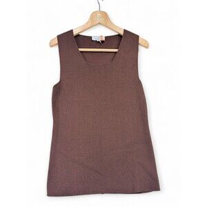 Peruvian Connection Brown Cotton Knit Tank Top M